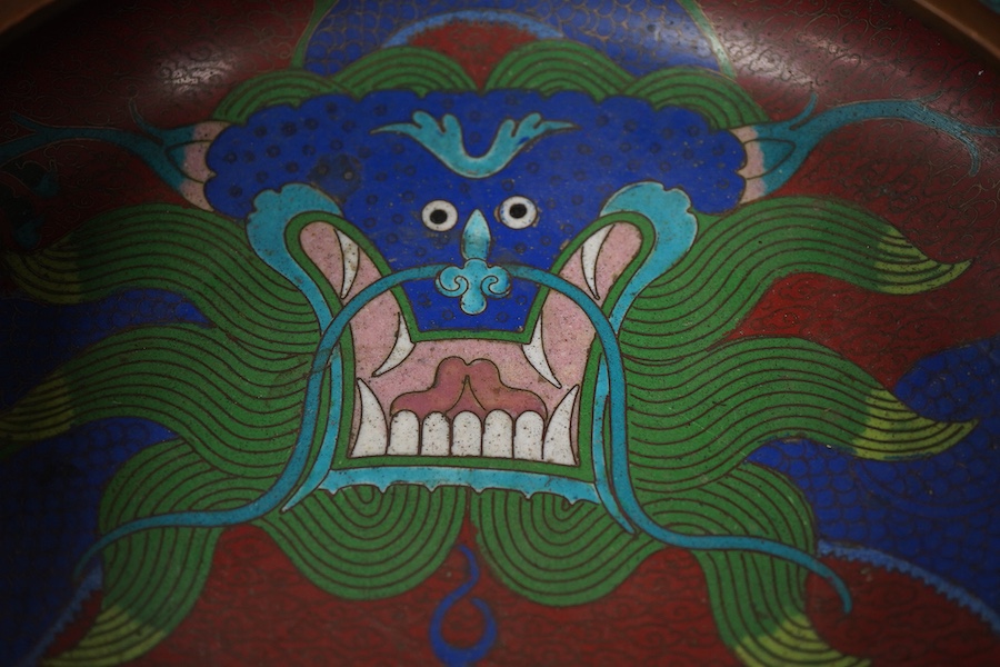 A Chinese cloisonne bowl, Ming dynasty mark early 20th century, 25cm diameter